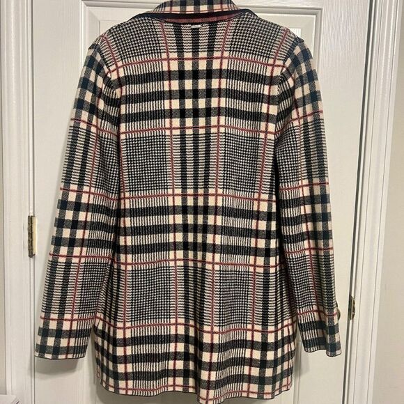 NWT Sioni Womens Black Red Cream Plaid Jacket Sweater Sz M Long Sleeve - Picture 4 of 8